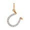 Horseshoe Pendant Featuring 16 Diamonds. Hypoallergenic 585 Rose Gold, Rhodium Detailing