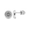 Diamond Halo Stud Earrings. Certified 585 (14kt) White Gold, Screw Backs
