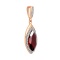 Marquise-shaped Garnet Pendant. 'Empress' Series, 585 Rose Gold. View 2