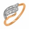 Diamond Stylized Leaf Ring of Two-tone Gold. Tested 585 (14K) Rose and White Gold