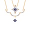 Sapphire and Diamond Convertible Necklace. Certified 585 (14kt) Rose Gold, Rhodium Detailing