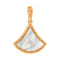 Mother-of-Pearl and Diamond Pendant Nefertiti. Hypoallergenic Cadmium-free 585 (14K) Rose Gold