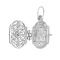 Diamond Locket 'The Holy Virgin Mary-Eleousa'. 925 Silver with Rhodium Plating