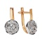 Diamond Leverback Earrings. Tested 585 Rose and White Gold