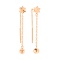 Faceted Gold Star and Drop Ball Threader Earrings. Diamond-cut Tested 14kt (585) Rose Gold