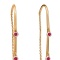Threader Earrings with Hanging Rubies - Angle 2