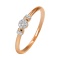 Ring with Diamond Cluster and Two Diamond Spacers. Hypoallergenic 585 Rose Gold, Rhodium Detailing