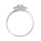 14K white gold diamond double halo ring. View 3