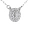 Illusion-set Diamond with Double Diamond Halo White Gold Necklace. View 3