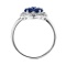 Sapphire and Diamond Shield-style Ring in 14K White Gold - Side Angle