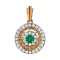 Ultimate All Day Luxury Emerald & Diamond Pendant. Tested 585 (14K) Rose and White Gold