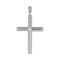Diamond Cross of White Gold Grooved Crossbars. Tested 585 (14K) White Gold, Rhodium Finish