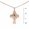 Orthodox Cross "Eternal Life". Certified 585 (14kt) Rose and White Gold