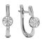 Earrings Featuring 2 Diamonds. Tested 585 (14K) White Gold, Rhodium Finish