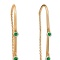 Threader Earrings with Hanging Emeralds - Angle 2