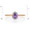 Ring with Pear Amethyst in Free-form Diamond Halo - Angle 2