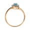 Pure Classic Ring with Blue Topaz and Diamonds. Hypoallergenic 585 Rose Gold, Rhodium Detailing. View 4