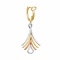 Reverse of Tri-color Gold Dangle Earrings with 250 Diamonds