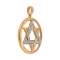 Star of David Pendant with a Full-cut Diamonds. Hypoallergenic 585 Rose Gold, Rhodium Detailing. View 2