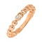 'Links and Beads' Ring with a Full-cut Diamond. Hypoallergenic Cadmium-free 585 (14K) Rose Gold