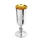 Shiny Silver Champagne Glass with Engraving. Hypoallergenic 925 Silver, 999 Gold Plating