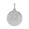 White Gold Pendant with Swaying Diamond Flower. Tested 585 (14K) White Gold, Rhodium Finish