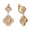 Lotus-inspired Diamond Leverback Earrings. Hypoallergenic Cadmium-free 585 (14K) Rose Gold