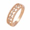 Flirty Diamond Ring with Beaded Edges. Hypoallergenic Cadmium-free 585 (14K) Rose Gold