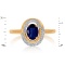 Split Shank Ring with Sapphire and 22 Diamonds, Angle 2