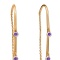 Threader Earrings with Hanging Amethysts - Angle 2