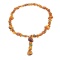 Honey Hue Amber Necklace with Turquoise Splashes