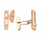 Diamond Cufflinks. Certified 585 (14kt) Rose and White Gold