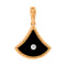 Black Onyx and Diamond Pendant Nefertiti. Hypoallergenic Cadmium-free 585 (14K) Rose Gold