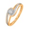 Ring Featuring 31 Diamonds. Hypoallergenic 585 Rose Gold, Rhodium Detailing