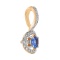 Sapphire with Diamond Halo Pendant. View 2
