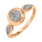 Persimmon-inspired Ring with Diamond Epaulettes. Hypoallergenic 585 Rose Gold, Rhodium Detailing