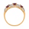 Ring with 10 Diamonds and 3 Oval-cut Rubies - Angle 4