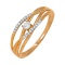Rose Gold and Diamond Layered Ring. Hypoallergenic Cadmium-free 585 (14K) Rose Gold