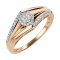 Ambitious Ring in Rose Gold with 43 Diamonds. Hypoallergenic 585 Rose Gold, Rhodium Detailing