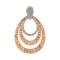 Corrugated Movable Pendant with 57 Pave Diamonds. Hypoallergenic 585 Rose Gold, Rhodium Detailing