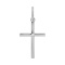 Ladylike Diamond Flush-Set Cross of White Gold. Tested 585 (14K) White Gold, Rhodium Finish
