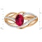 Ring with Hot Ruby and 45 Diamonds. Hypoallergenic 585 Rose Gold, Rhodium Detailing. View 2
