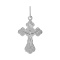 NИKA Diamond Orthodox Crucifix Pendant. Virgin Mary's Tear Series, 585 (14kt) White Gold
