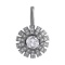 Oriental Motif Diamond Pendant. Certified 585 (14kt) White Gold, Rhodium Finish