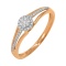 Diamond Cluster on Diamond Lineup 2-tone Gold Ring. Tested 585 (14K) Rose and White Gold