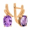 Legacy Amethyst Leverback Earrings. Hypoallergenic Cadmium-free 585 (14K) Rose Gold
