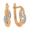 Earrings Featuring 16 Diamonds. Hypoallergenic 585 Rose Gold, Rhodium Detailing