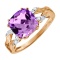 "Rhapsody in Purple" Ring. Hypoallergenic 585 Rose Gold, Rhodium Detailing