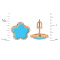 Flora-inspired Turquoise and Diamond Studs. Hypoallergenic 585 (14K) Rose Gold, Screw Backs. View 2