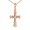 Armenian Style Orthodox Crucifix. Certified 585 (14kt) Rose and White Gold
